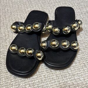 Black and Silver Women's Sandals